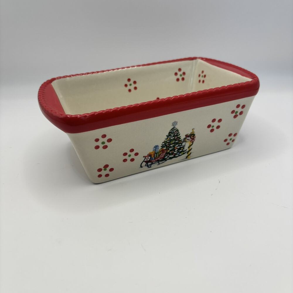Temptations By Tara Mini Loaf Pan Christmas Holiday Motif Bakeware whimsical ￼